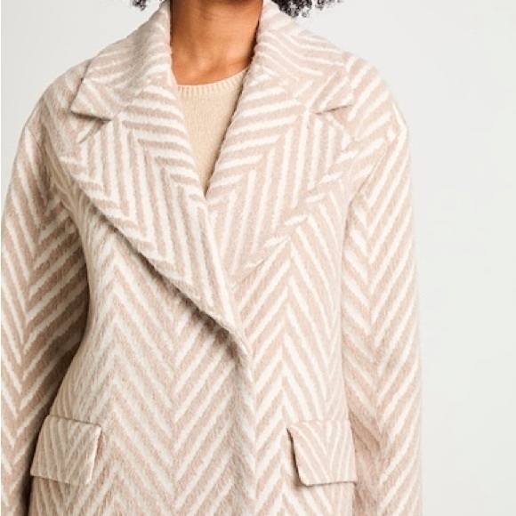 NWT Peserico Oversized Herringbone Coat in White & Brown, US Size 10, IT 46 - Picture 14 of 14